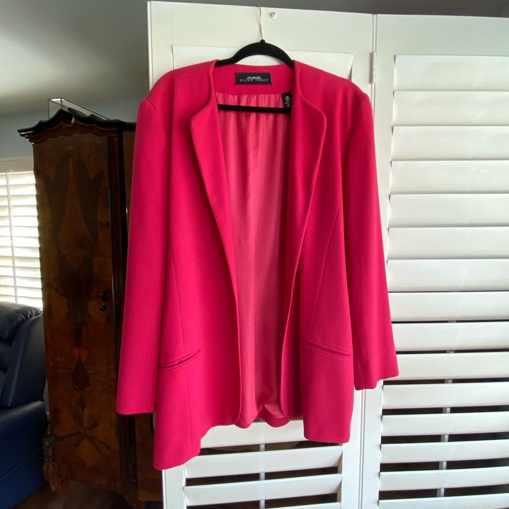 Ellen Tracy bright pink blazer VINTAGE